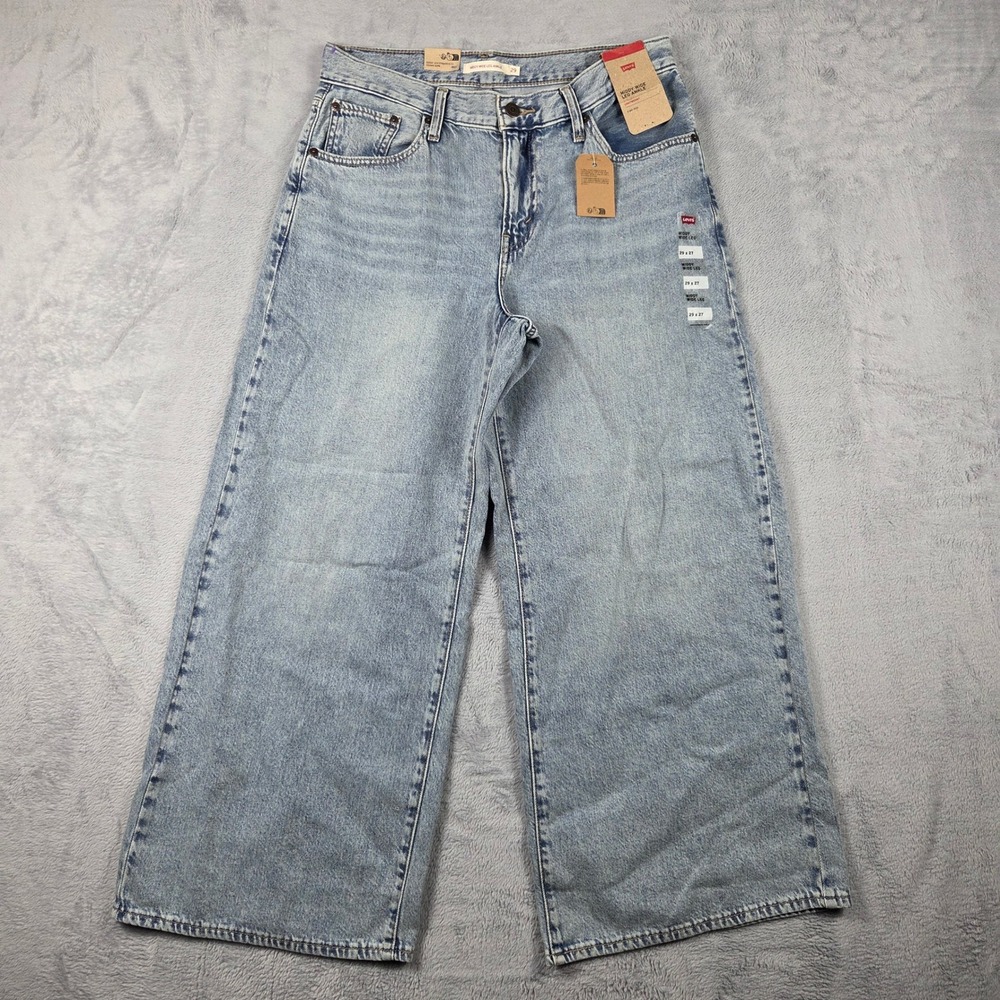 Levi's Middy Wide Leg Ankle Womens 29 Light Blue NWT Mid Rise Denim Jeans